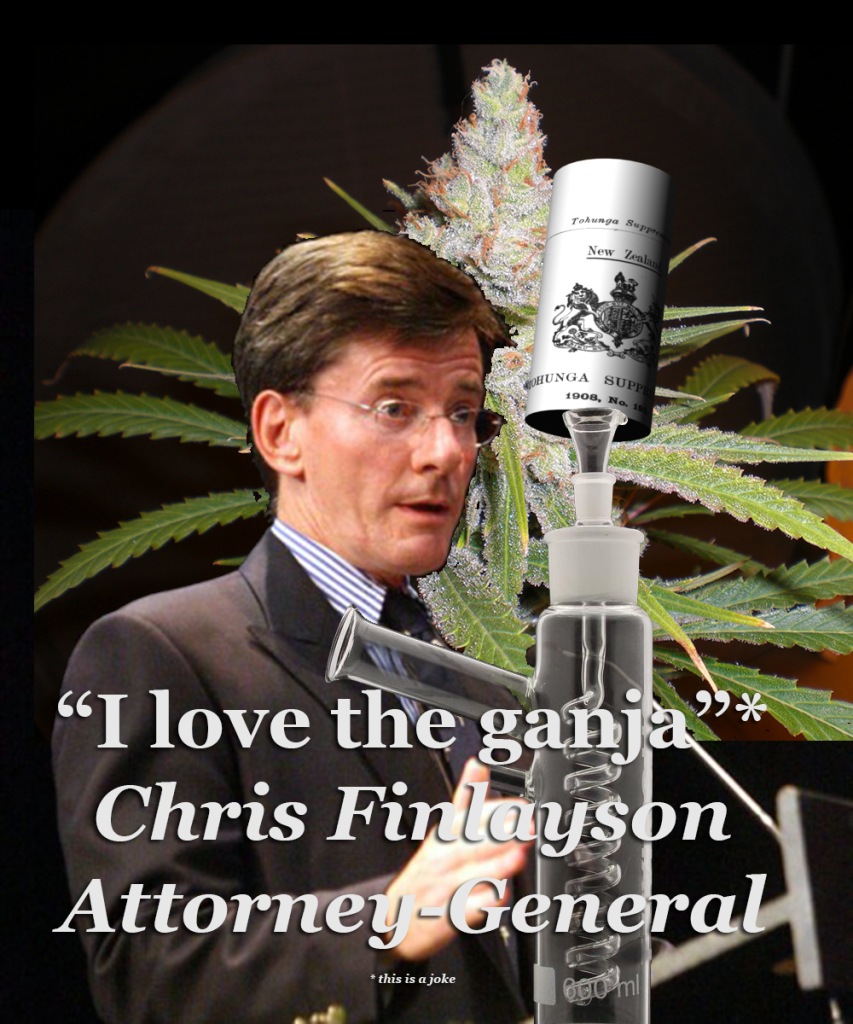 Evidence that Chris Finlayson uses marijuana. "I love the ganja"